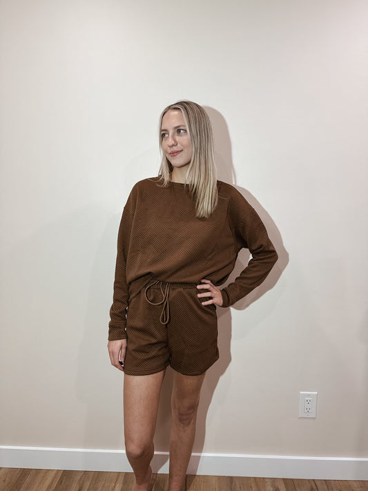 The Brown Textured Shorts