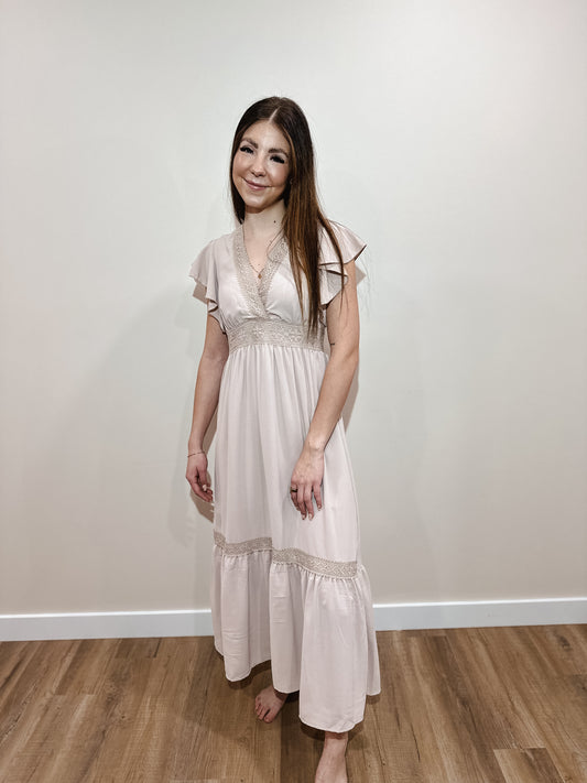 The Short Sleeve Lace Maxi Dress